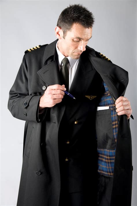 Mens Pilot Uniform Traditional Double Breasted Raincoat Armstrong