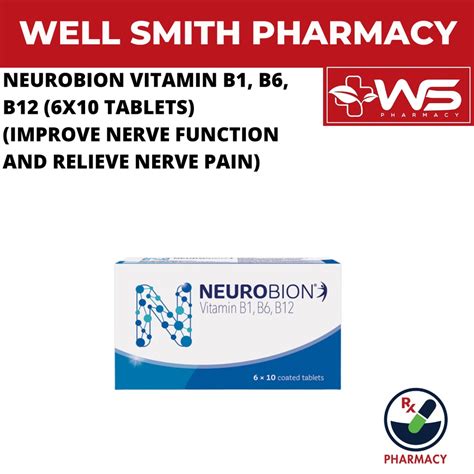 neurobion vitamin b1 b6 b12 1 box 6x10 tablets improve nerve function and relieve nerve
