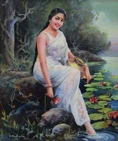 Art By K Madhavan Indian Women Painting Indian Artist Indian Art