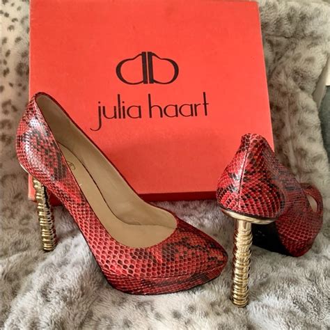 Julia Haart Shoes Rare Julia Haart New Red Python Heels Sz398