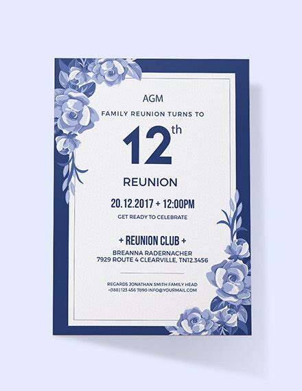 The following family reunion invitation templates are both for physical cards as well as digital cards. 11+ Reunion Invitation Templates - PSD, AI, Word, Pages ...
