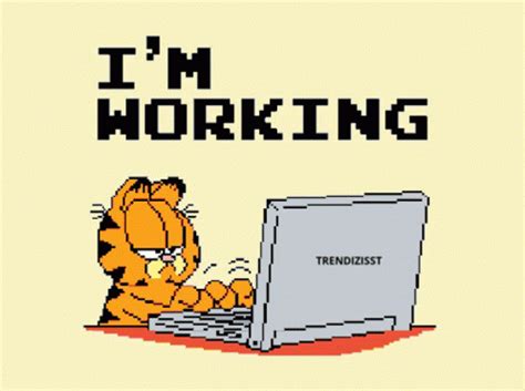 Garfield Im Working GIF Garfield Im Working Busy Discover Share GIFs