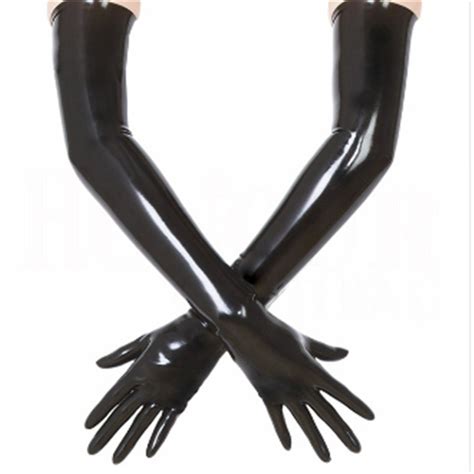 Latex Long Gloves Opera Fetish Latex Gloves Strong Adult Unisex Black Gloves China Festish