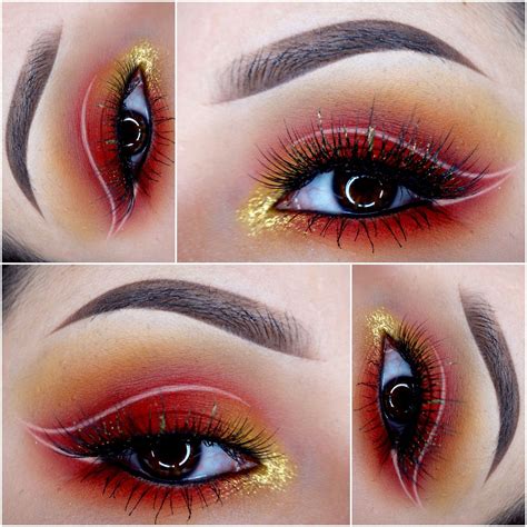 Fiery Red And Gold Eye Makeup I Shy Away From Red Shadow But This Is