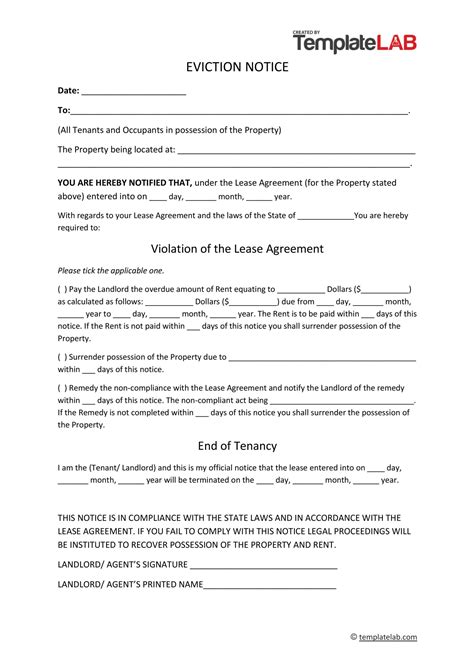 45 Free Eviction Notice Templates PDF Word TemplateLab
