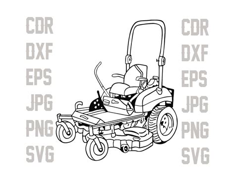 Zero Turn Lawn Mower Svg Cutting Files Printable Lawn Mower Etsy