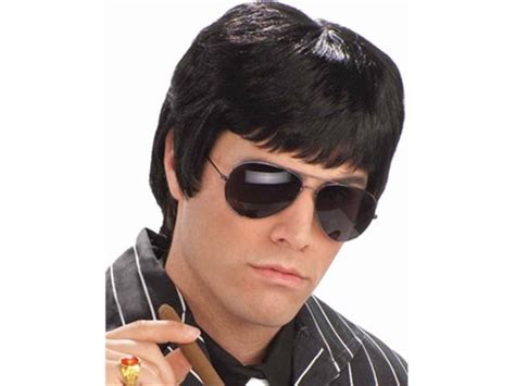 Adult Black Tough Guy 20s Gangster Or 80s Scarface Wig