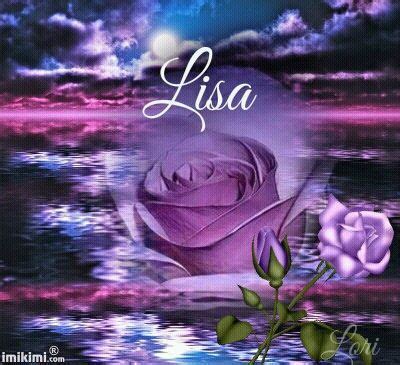 Lisa Name Art With Purple Roses