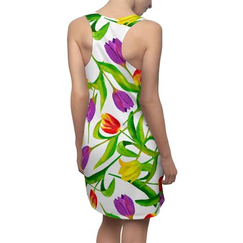 Floral Womens Cut And Sew Racerback Dress Etsy