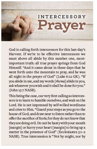 Intercessory Prayer Moments With The Book