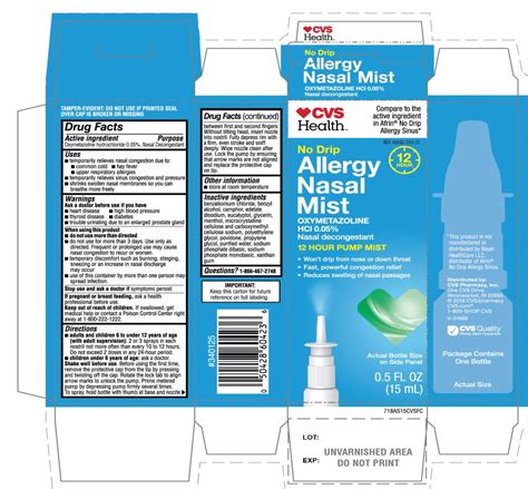 Cvs Health No Drip Allergy Nasal Spray