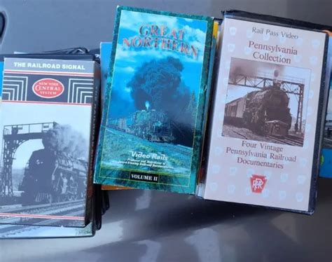 Lot Of 19 Trainrailroad Vhs Tapes Some Pentrex And Green Frog 5999