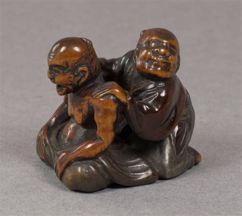 Where the best place to buy & sell netsuke on line, huge netsukes collection updated every day,where to buy legal ivory netsukes. Humorous Japanese 18thc Wood And Lacquer Netsuke Of The ...
