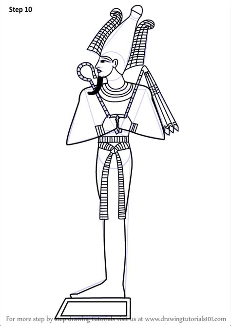 How To Draw Osiris Egyptian Gods Step By Step