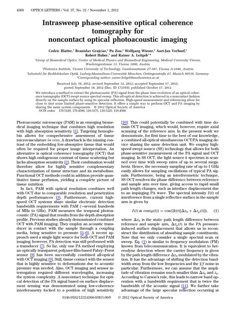 PDF Intrasweep Phase Sensitive Optical Coherence Tomography For