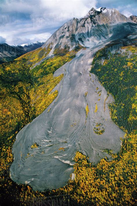 Rock Glacier Aerial View Sourdough Peak Wrangell St Elias National