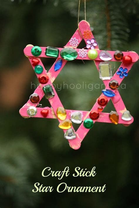 Popsicle Stick Star Ornaments For Toddlers And Preschoolers Hanukkah