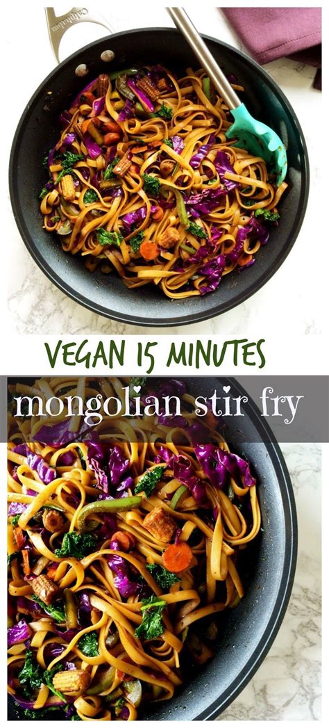 A fresh, summery vegan recipe that won't break the bank. Vegan Mongolian noodles and veggies stir fry in spicy soy ...