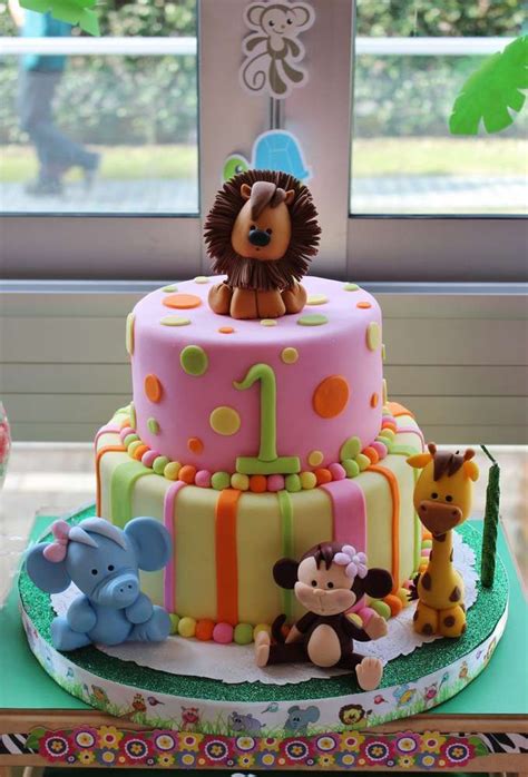 First birthday cake ideas jungle. jungle animals Birthday Party Ideas | Photo 2 of 14 | Cake ...