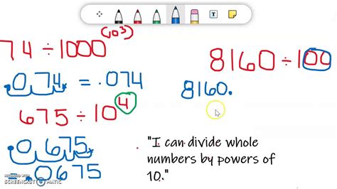 Dividing Whole Numbers By Powers Of 10 With Ms Fowler Youtube
