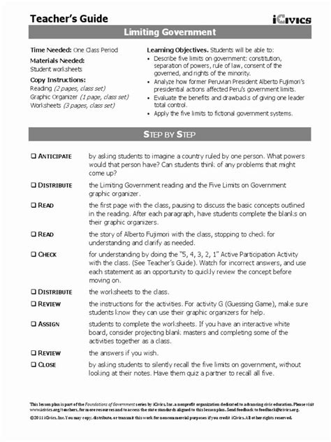 Talking about i have rights icivics worksheet, scroll down to see various variation of images to complete your ideas. Seven Principles Of Government Worksheet Answer Key ...