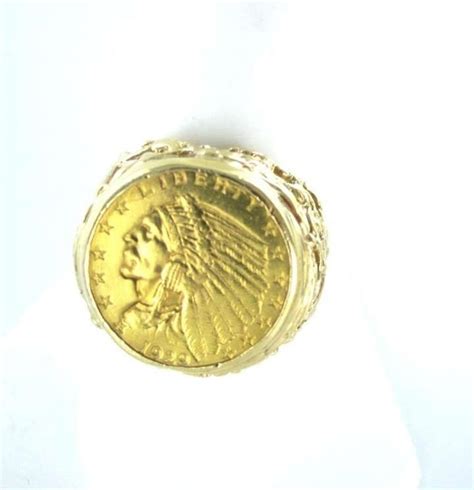 Gold Liberty Indian Head Coin 1929 14kt Yellow 161dwt Heavy 9 Men Ring