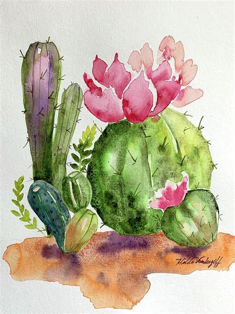 Cactus Painting Cactus And Succulents By Hilda Vandergriff Cactus