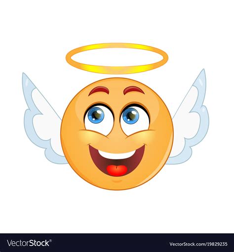 Angel Emoticon On A White Background Royalty Free Vector