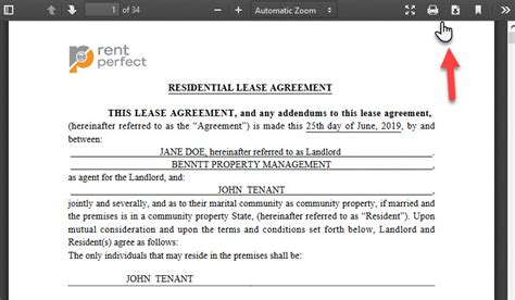 How To View Print Or Download A Copy Of A Signed Lease Agreement