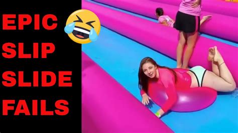 Best Epic Slip Slide Fails Funniest Water Slide Fails Compilation Compilation Youtube