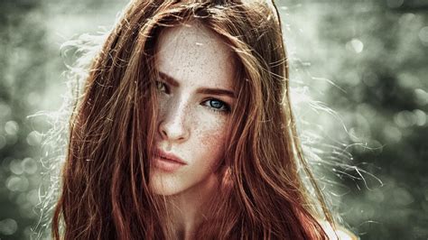 Sexy Blue Eyed Long Haired Red Hair Teen Girl Wallpaper X