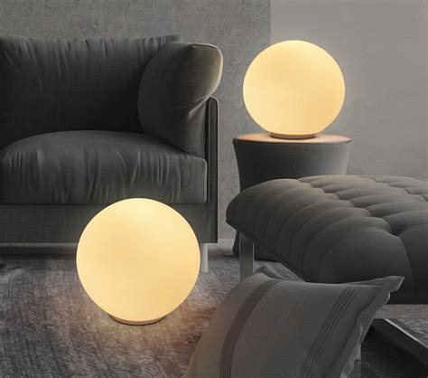 Minimalism Simple Ball Globe Glass Shade Lamp Round Light Table White