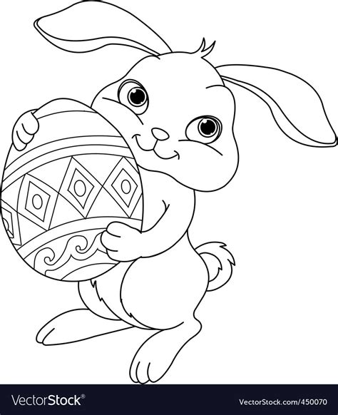 Select one of 1000 printable coloring pages of the category holiday. Easter bunny coloring page Royalty Free Vector Image