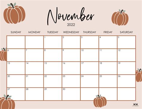 Thanksgiving Day 2022 Calendar