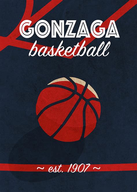Gonzaga College Basketball Retro Vintage University Poster Series Mixed