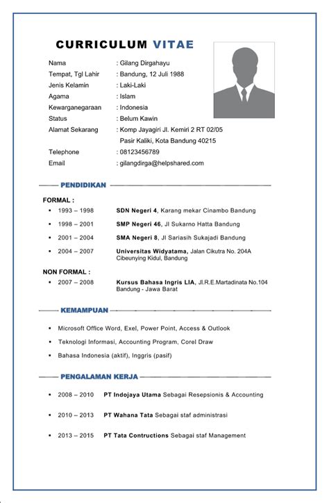 Resume yang bagus akan dapat membantu meningkatkan peluang untuk anda dipanggil untuk temuduga. Download Contoh CV Lamaran Kerja yang Menarik dan Kreatif