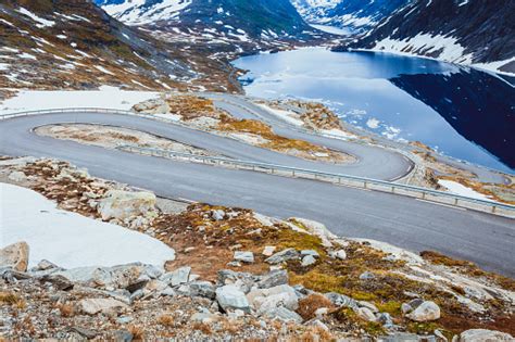 Djupvatnet Lake And Road To Dalsnibba Mountain Norway Stock Photo