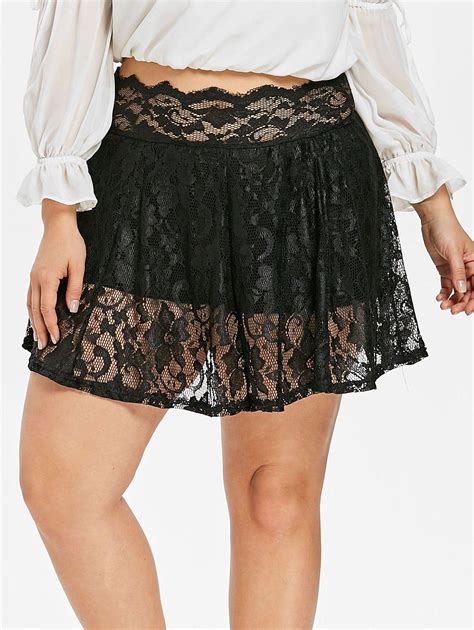 [38 Off] Lace Plus Size Short Skirt Leggings Rosegal