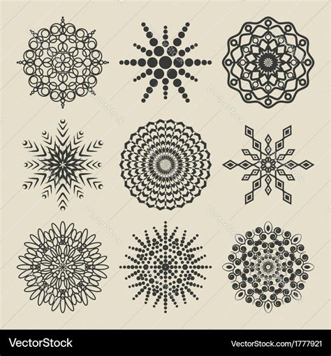 Set Of Circular Patterns Royalty Free Vector Image