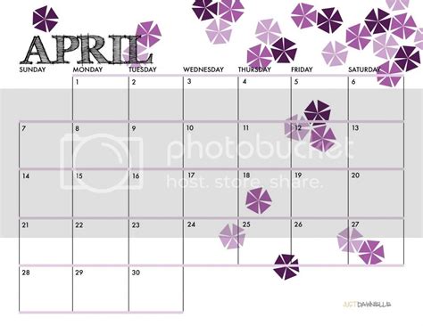 Just Dawnelle April 2013 Printable Calendar