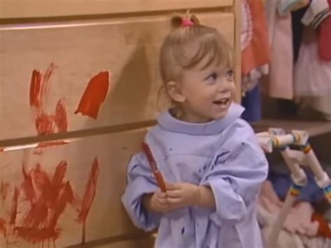 Baby Michelle Caught Painting On Drawers Full House Wallpaper