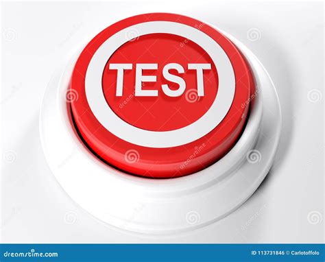 Test Red Circular Push Button 3d Rendering Stock Illustration