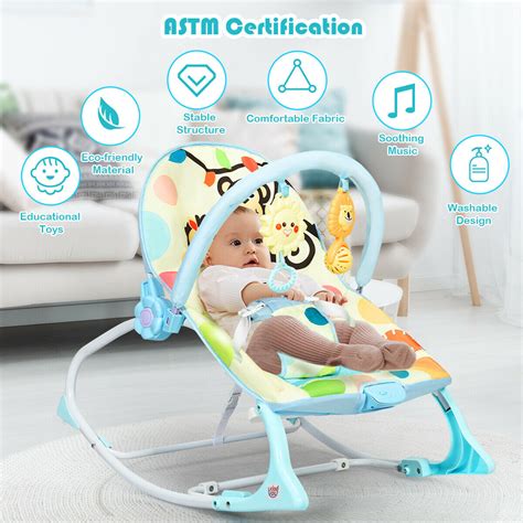 Babyjoy Baby Bouncer And Rocker Infant Toddler Adjustable W Vibration M