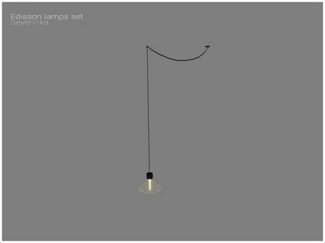 Severinkas Edisson Ceiling Lamp Single03 Sims 4 Sims 4 Cc