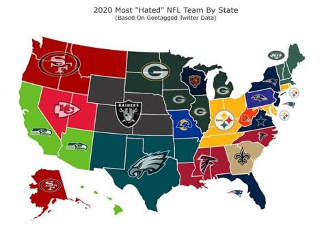 Map Shows The Most Hated Nfl Team In Every State For 2020 Pic