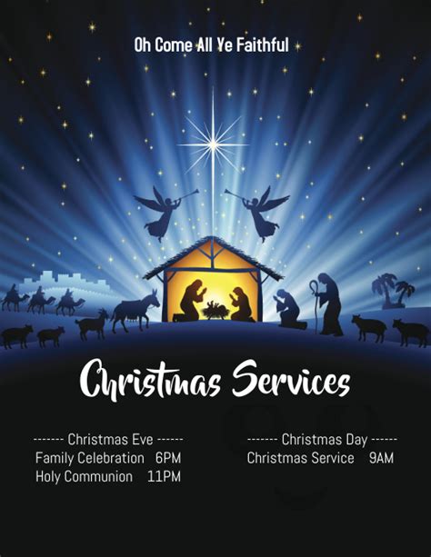 Christmas Nativity Church Service Template Postermywall
