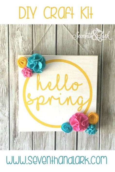 Diy Kit Hello Spring Sign Create Your Own Craft Kit Welcome