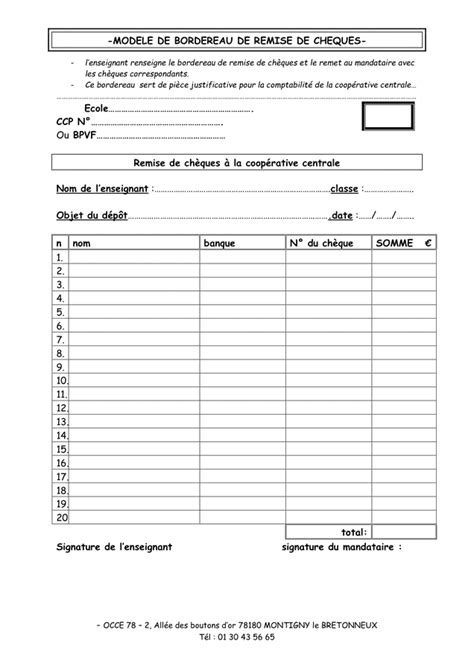 Modelé De Bordereau Téléchargement Gratuit Documents Pdf Word Et Excel