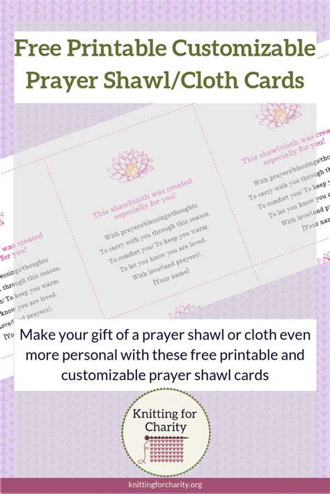 Prayer Shawl Cards Free Printable And Customizable Knitting For