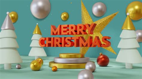 3d Merry Christmas Animation Stock Motion Graphics Motion Array